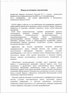 Консультативное заключение о Elev8